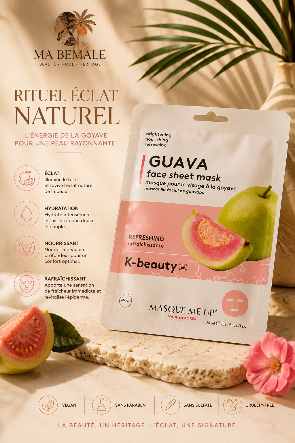 Masque Tissu Visage à la Goyave – K-Beauty