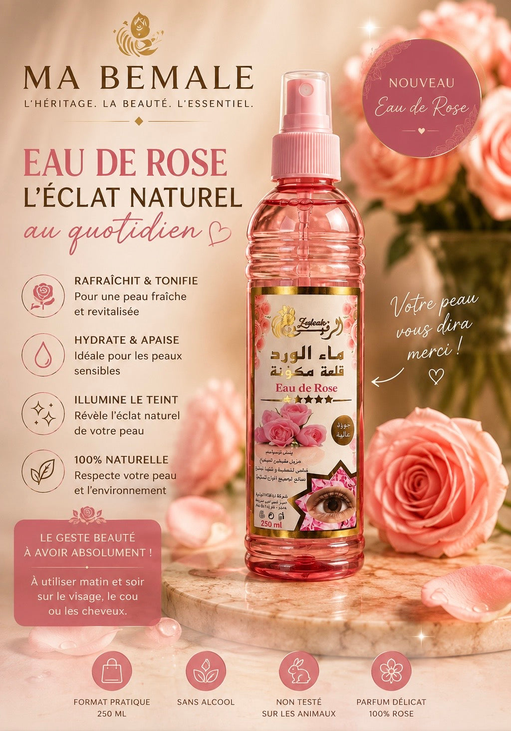 Eau de Rose – Visage, Corps & Cheveux