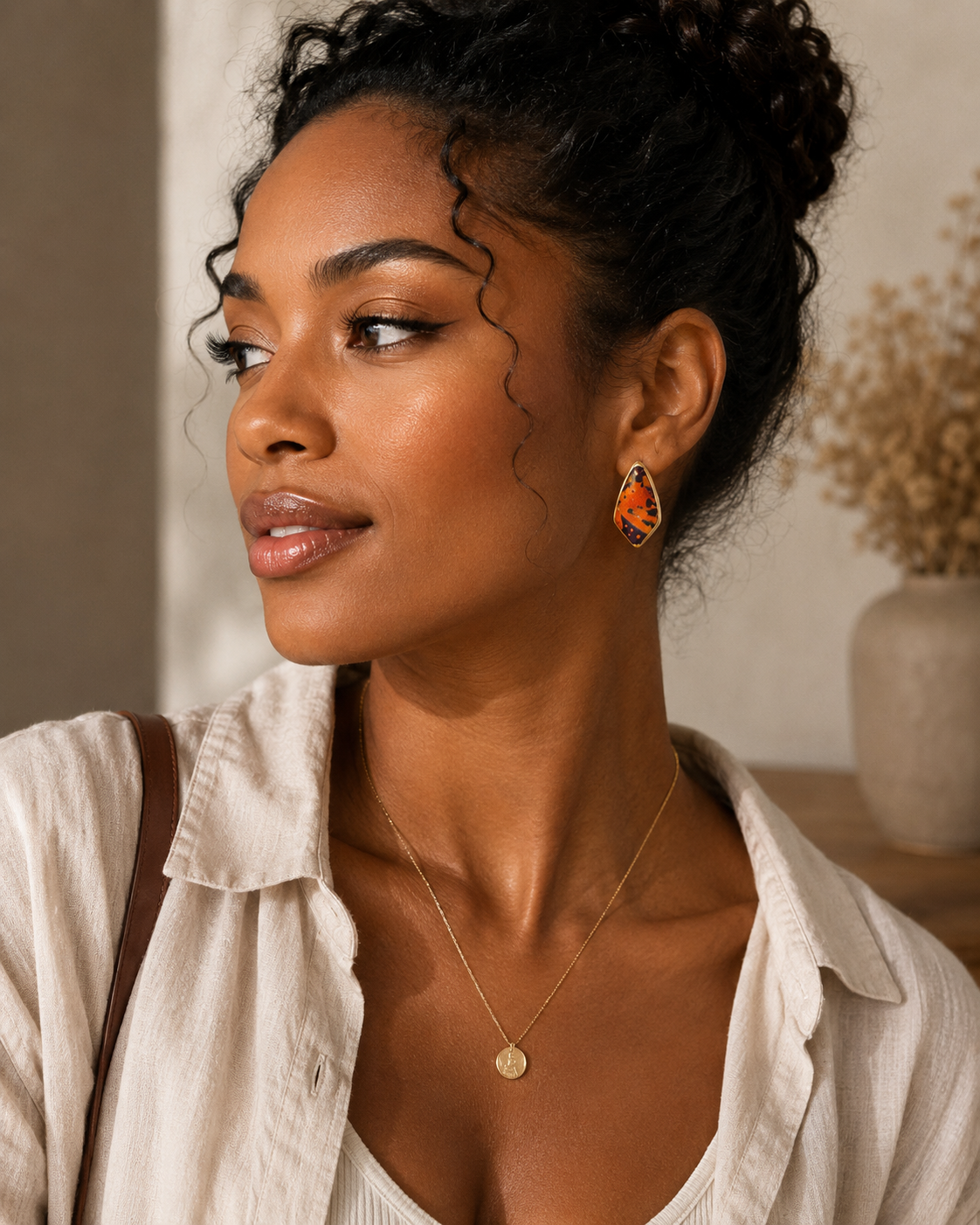 Boucles d'oreilles Aile de Papillon – Tissu Artisanal