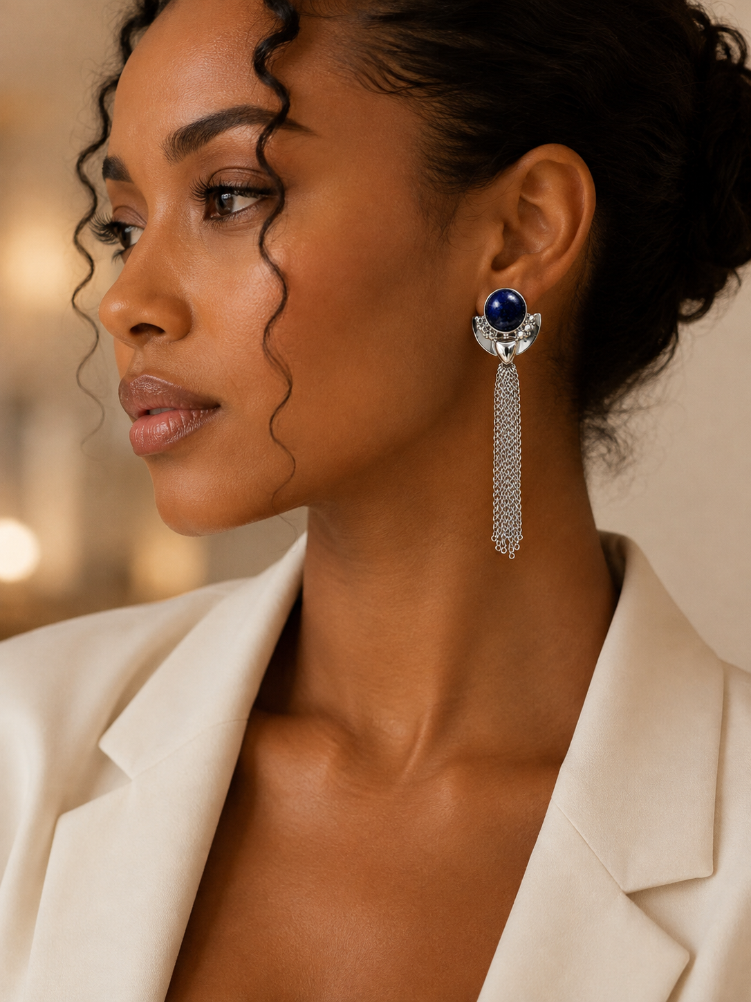 Boucles d'oreilles Lapis Luna