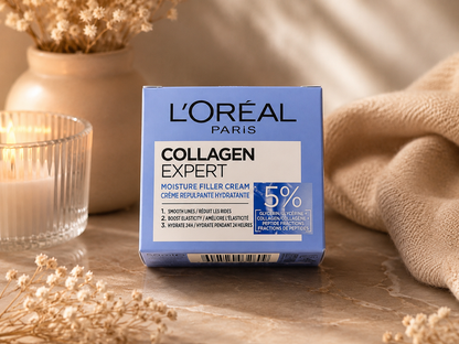 L'Oréal Paris Expert Collagène – Crème Repulpante Hydratante 24H | 5% Glycérine & Peptides 50ml