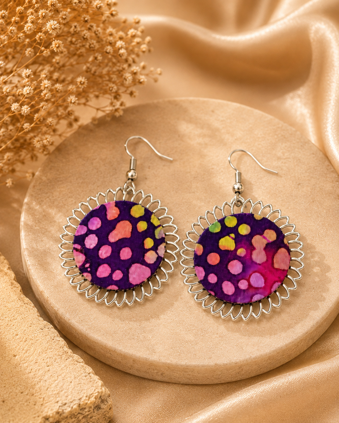 Boucles d'oreilles Soleil Wax Violet