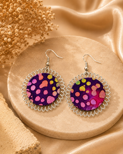 Boucles d'oreilles Soleil Wax Violet