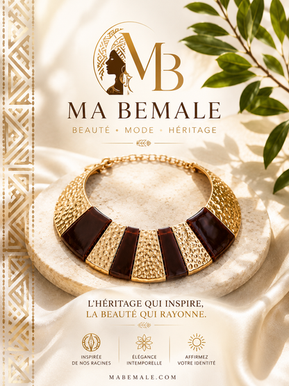 Collier Statement Marron & Doré