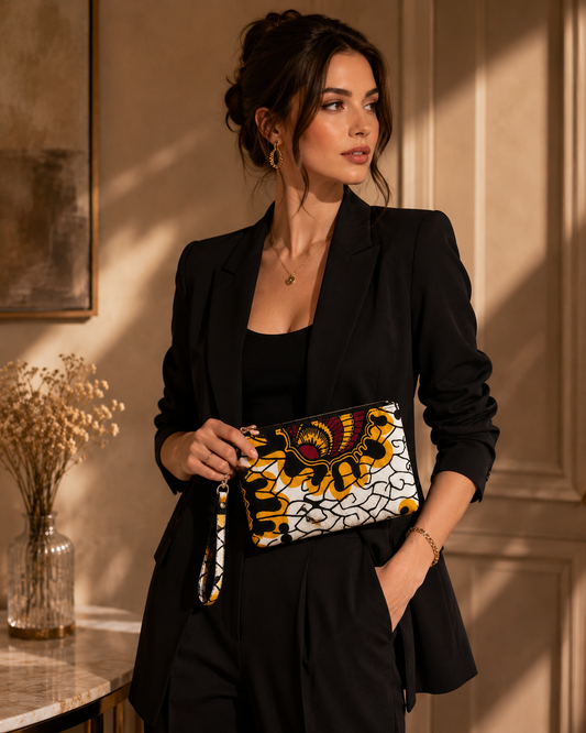 Clutch Wax Soleil – Imprimé Africain Graphique
