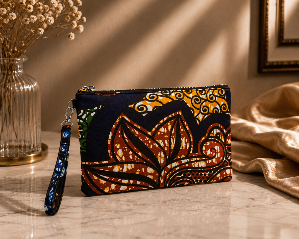 Pochette Wax Fleur Mandala – Imprimé Africain