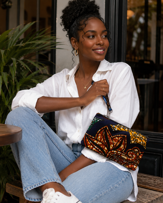 Pochette Wax Fleur Mandala – Imprimé Africain
