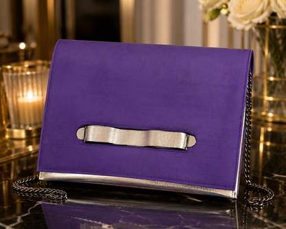 Pochette Bandoulière Bicolore — Violet & Argenté