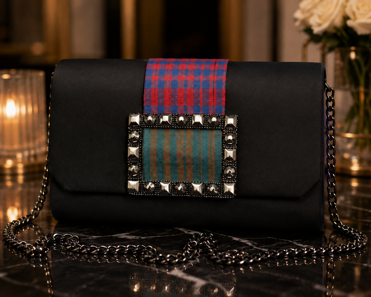 Sac Bandoulière Noir —  ALUKU & Boucle Cloutée
