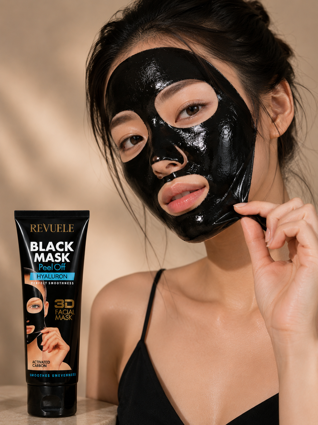 Revuele Black Mask Peel Off Hyaluron – Masque 3D au Charbon Actif