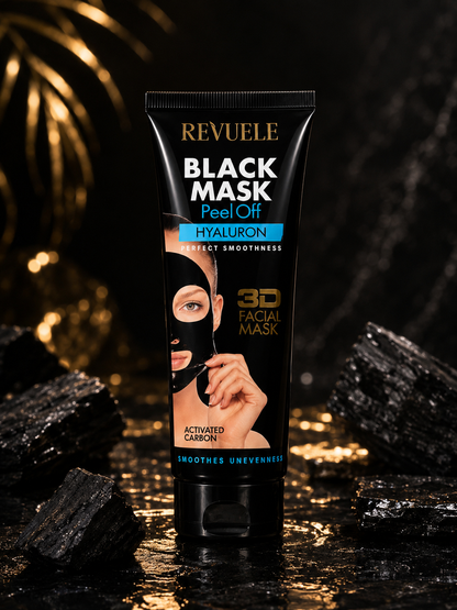 Revuele Black Mask Peel Off Hyaluron – Masque 3D au Charbon Actif