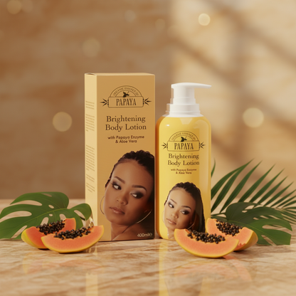 Lotion Corps Papaya - Boîte et flacon premium